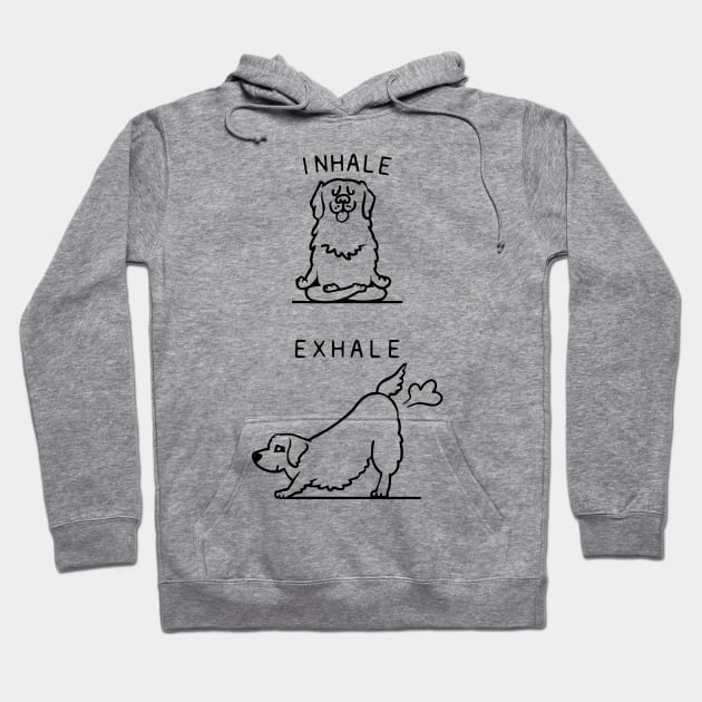 Inhale Exhale Golden Retriever Hoodie by huebucket